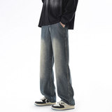 秋冬新款牛仔裤男潮牌休闲百搭青少年宽松阔腿直筒裤TS112-P45，男装牛仔裤，星座610（原A335）