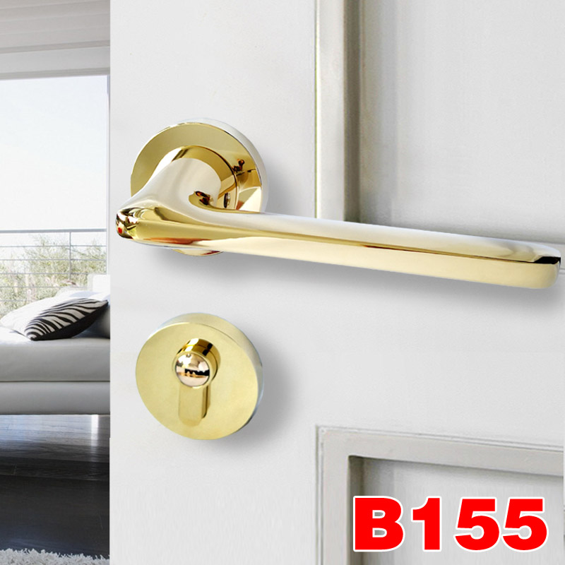 金色门锁室内家用套装小鸟美式磁吸静音分体锁卧室房门把手木门锁