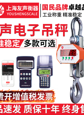上海友声电子吊秤吊钩秤1t2t3t5t10t15吨无线打印OCS-5t直视吊称