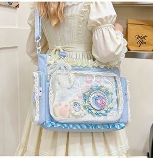 可爱蝴蝶结痛包托特包日系JK甜美少女二次元透明小食量吧唧谷子女
