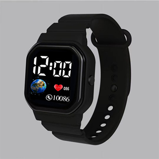 时尚 LED圆形电子手表 潮流休闲户外运动儿童学生电子手表热销新款