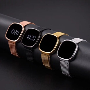 新款 百搭简约触控磁吸青少年男女腕表 黑科技多功能手表潮流时尚