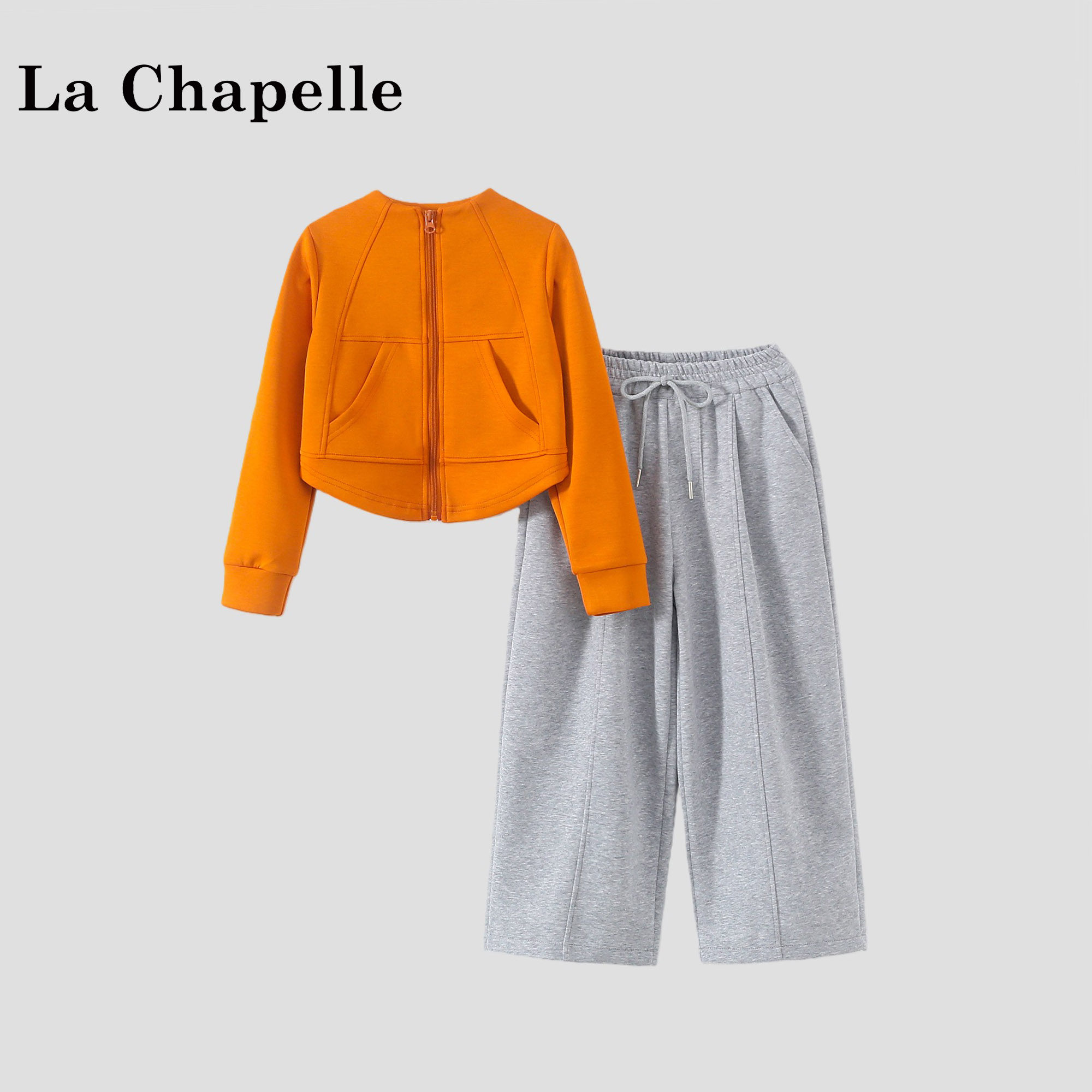 拉夏贝尔童装女童春装2026新款小女孩休闲穿搭儿童上衣阔腿裤套装