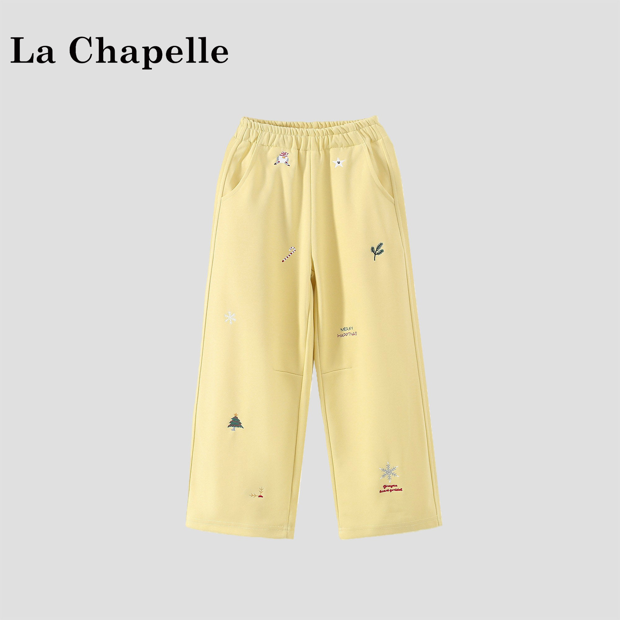 拉夏贝尔童装女童裤子2026新款儿童外穿运动直筒长裤女孩春装卫裤