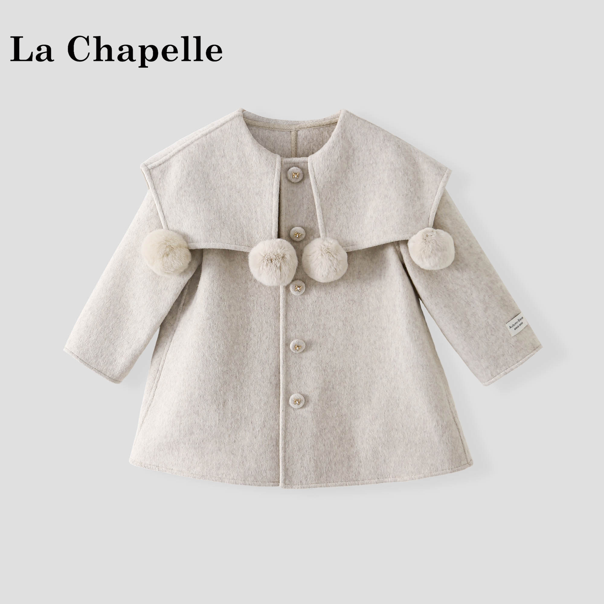 La Chapelle【拉夏贝尔】时尚女童秋冬季洋气韩版毛呢外套LA4076