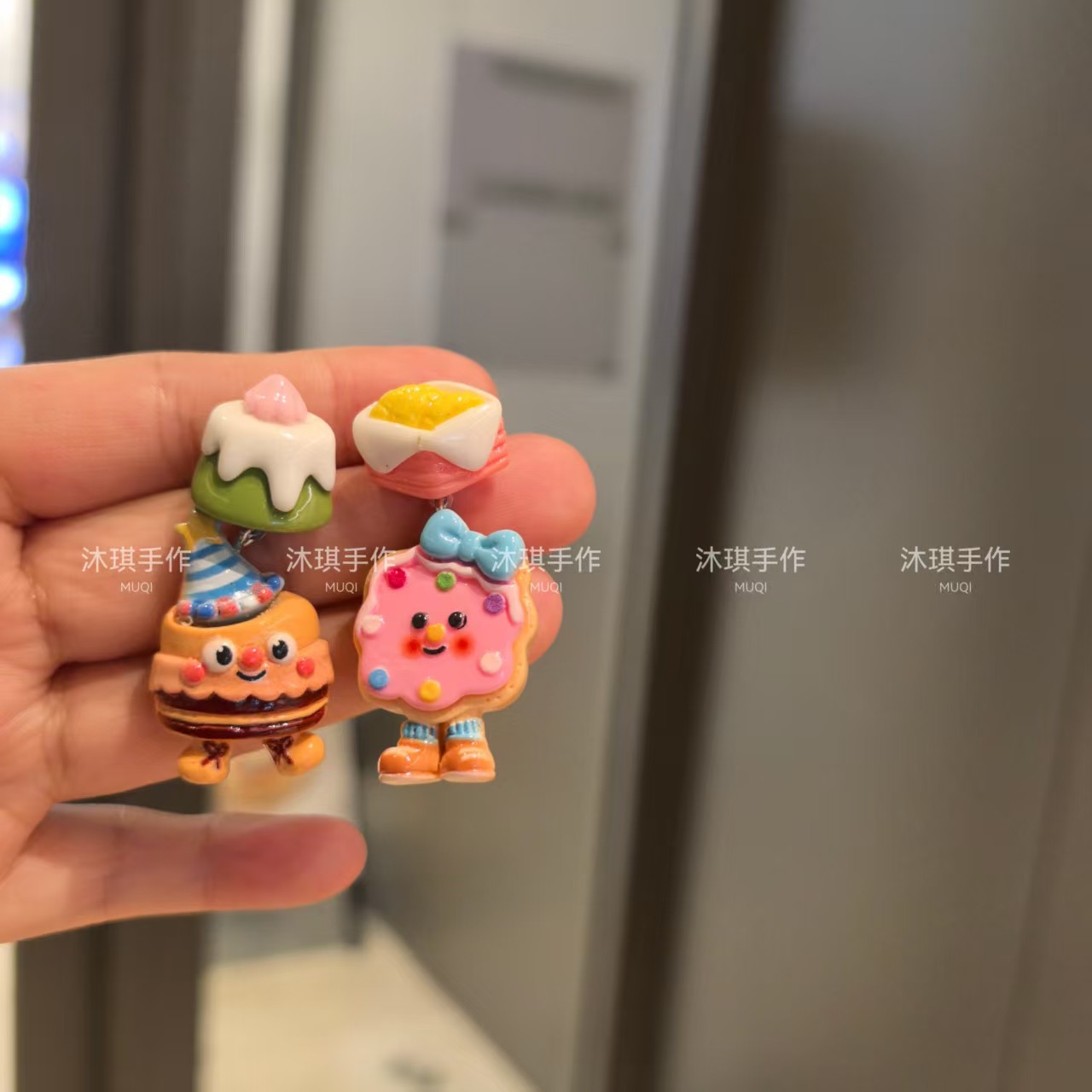 沐琪原创手作 日韩可爱卡通食玩不对称饼干萌趣耳环小众个性耳夹,饰品/流行首饰/时尚饰品新,耳环,淘宝优惠券,粉丝福利购,淘宝优惠卷