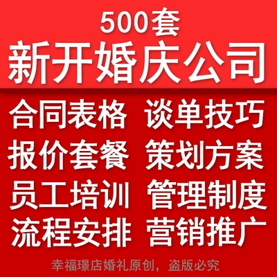 新开婚庆公司筹备婚礼策划谈单技巧经营管理开店员工培训教程资料