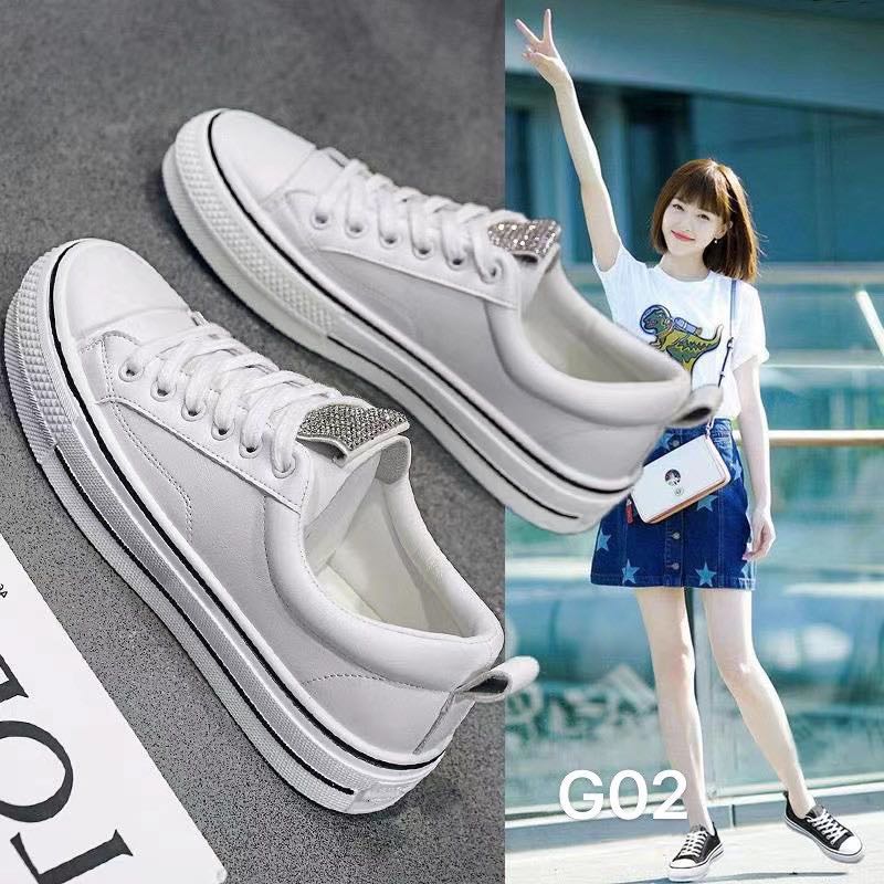 Little white shoes women's new leather lazy flat shoes in spring