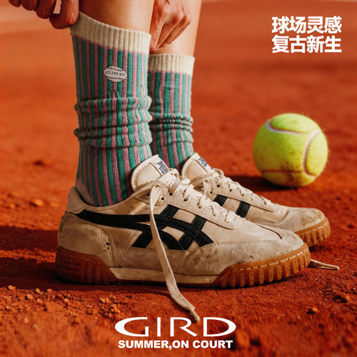 夏季薄款网球复古女中筒棉袜