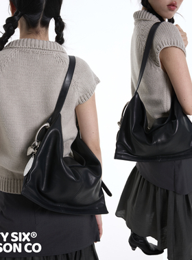 DirtySix 原创 托托里尼 软软牛皮 单肩斜挎饺子包