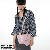 DirtySix 含卡套牛皮亮面手提单肩斜挎菜篮子包 Bag 2025SS Hippo