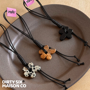 DirtySix 原创天然石手工编绳 FAFA 长腿花花包挂 ChainChain
