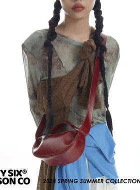 DirtySix /原创 热酪比司吉 小号 牛皮 半月小型挎包