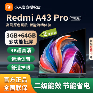 小米电视RA Pro 43英寸3G+64G大内存4K高清护眼Redmi语音运动补尝