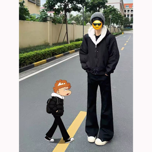 517牛仔裤男加绒25秋冬美式高街Vibe加长怪兽柳叶弯刀微喇叭裤子