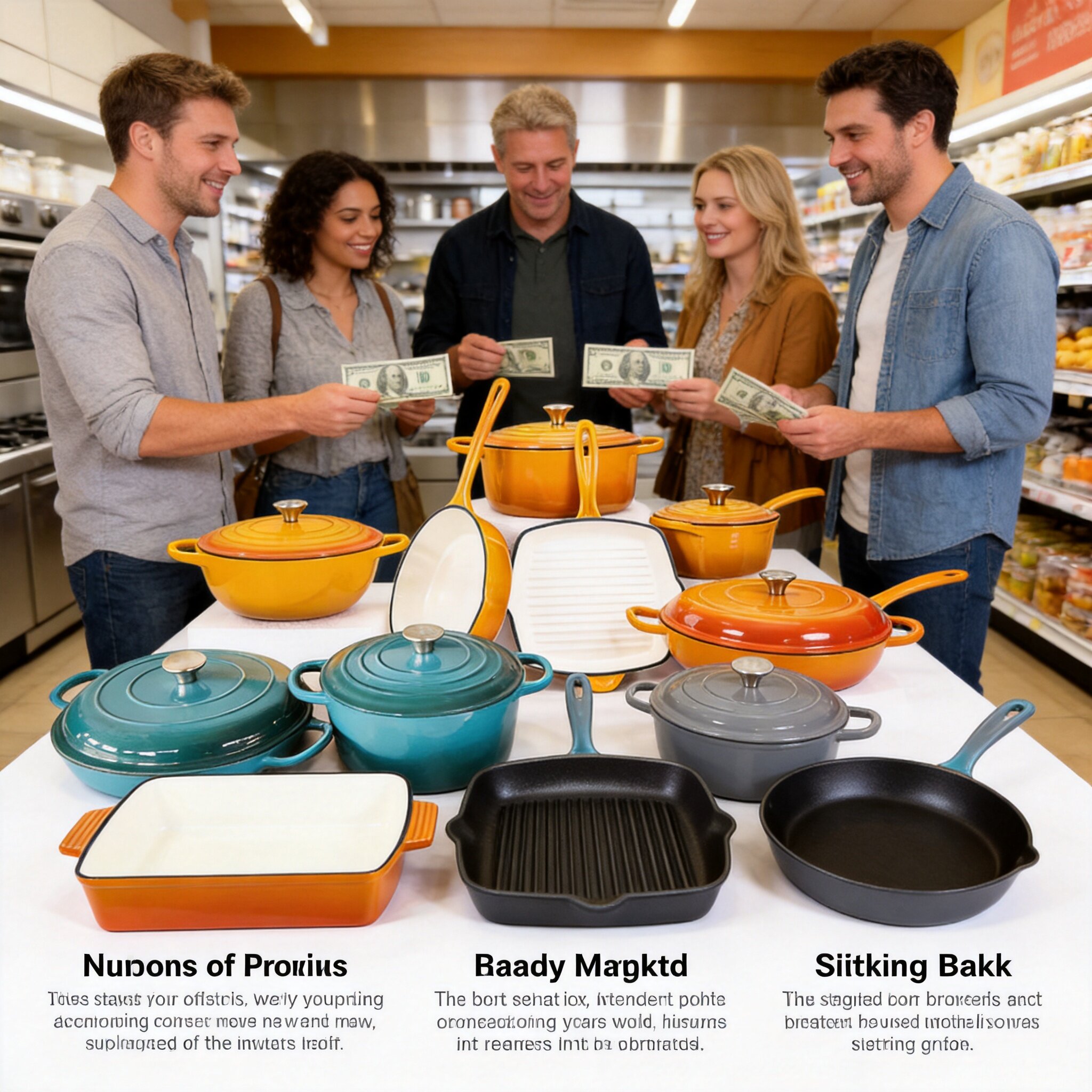 铸铁锅珐琅锅套组三件套煎锅汤锅煎盘鱼盘海鲜锅四件套不粘平底锅