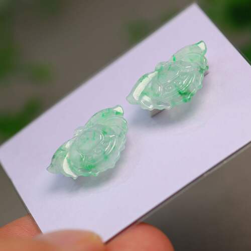 天然A货翡翠莲蓬小花耳坠花片