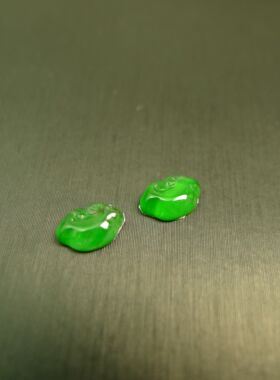 冰种满绿天然A货翡翠如意头