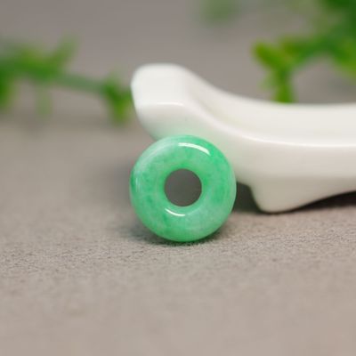 满色阳绿缅甸天然A货翡翠小环