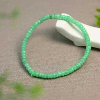 天然A货翡翠算盘珠子隔珠手链
