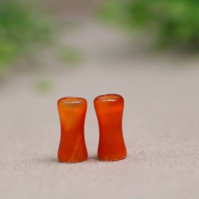 红色天然老玛瑙管珠桶珠