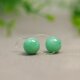 一对冰糯底阳绿缅甸天然A货翡翠素面珠子 J281 10MM圆珠佛珠