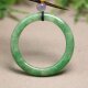 D504糯底满绿天然A货翡翠袈裟环圆环吊坠挂坠