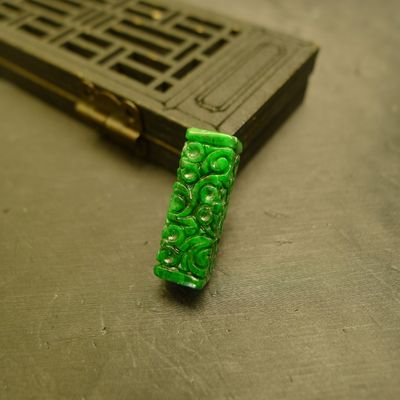 天然A货翡翠雕花路路通桶珠