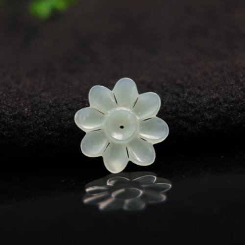 和田白玉八瓣小花太阳花吊坠花片