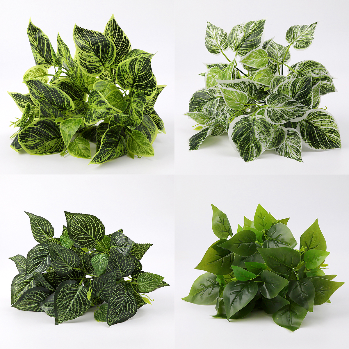 新仿真绿萝假花绿植装饰叶子门头插花植物墙造景配材花叶绢布绿叶