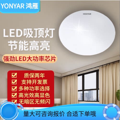 灯具阳台灯圆形吸顶灯led鸿雁