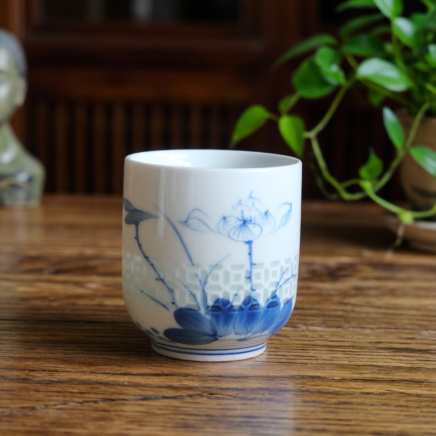 釉下彩玲珑透明功夫茶具茶杯