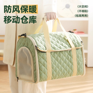 猫包外出便携冬季保暖加绒大容量猫咪袋子小狗车载包手提宠物背包