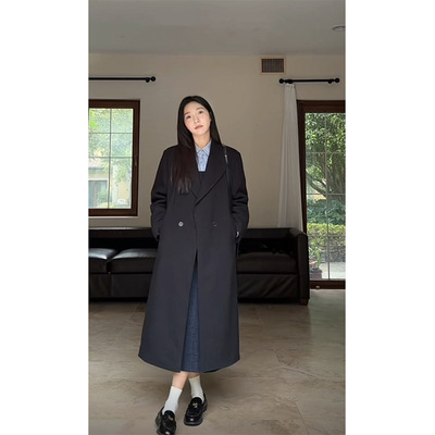 大码女装长款西装风衣羽绒服外套