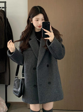 大码女装通勤西装显瘦毛呢外套