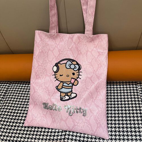 单肩亮片托特包HelloKitty大容量