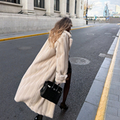 PrettyDragon显瘦保暖长款 大衣高级感环保水貂皮草外套皮毛一体女