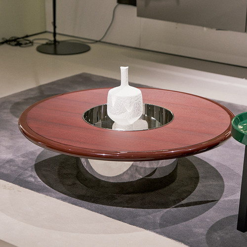 如恩新款意式极简圆形茶几