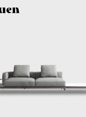 如恩 高端意式轻奢极简约风格直排真皮沙发设计师大别墅沙发CB133