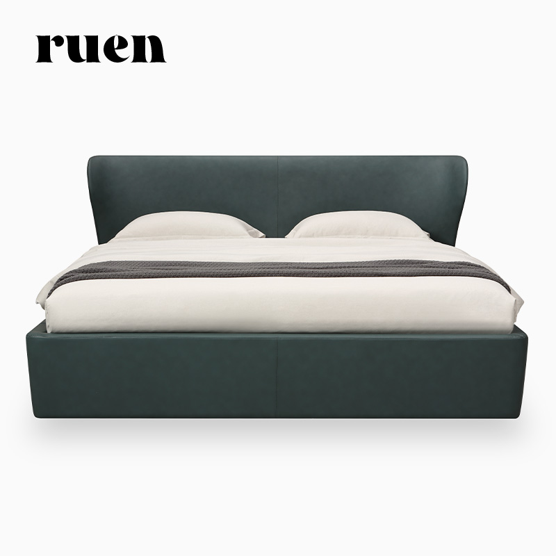 高端意式现代极简约风格真皮床