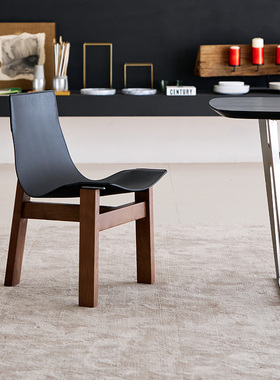 如恩三脚椅中古风餐椅复古现代简约设计师款北美白蜡木框架 NC011