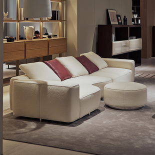 如恩伊夫沙发意式极简风格大组合直排布艺沙发别墅大平层组合沙发
