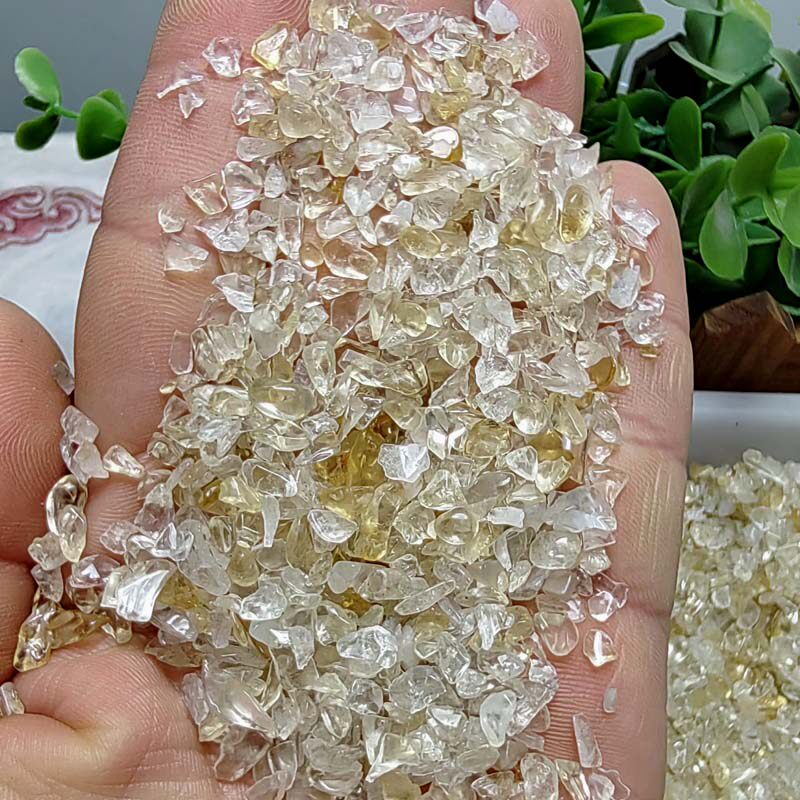 100G 가격 2-20MM 천연 황수정 자갈 장식품 원래 색상 오렌지 황수정 수조 분재 돌
