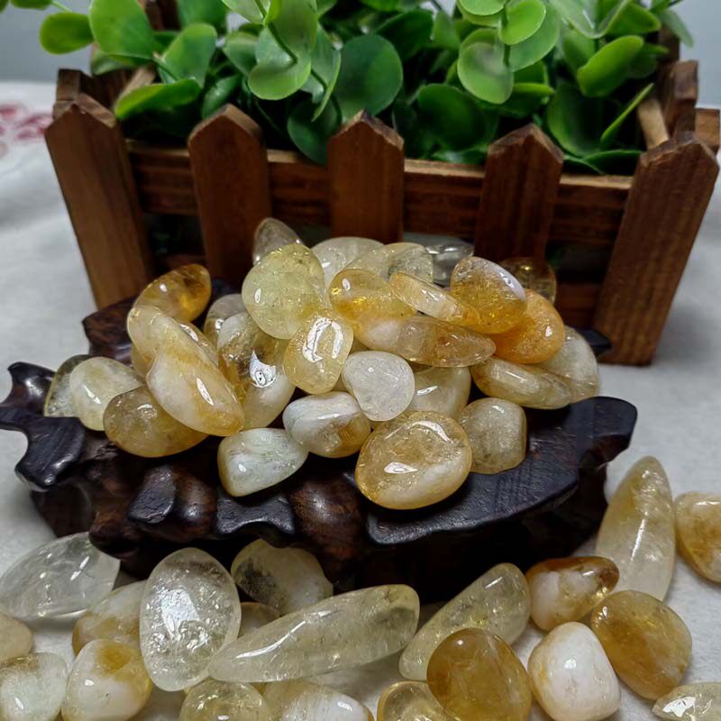 100G 가격 2-20MM 천연 황수정 자갈 장식품 원래 색상 오렌지 황수정 수조 분재 돌