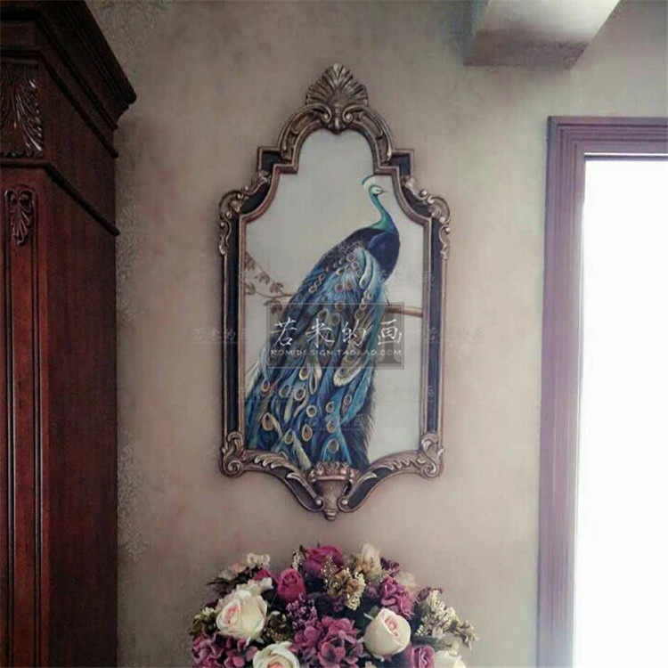 50*99 French Entrance Corridor Hanging picture Decorative painting Special-shaped sofa Restaurant Oil Painting Blue Peacock Hand paintedin the Home accessories , Decorative painting , Painting  category - from Buy2taobao.com to provide professional Taobao agent buy service