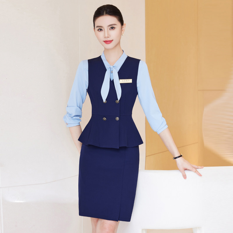 单件/套装酒店前台接待服务员收银员美容师OL工作服职业女秋马甲