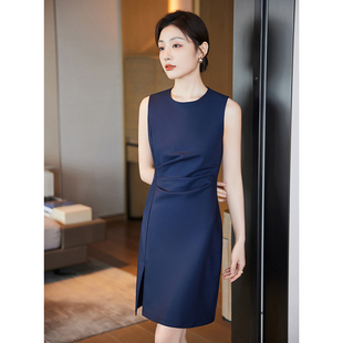 无袖连衣裙女面试职业装内搭裙珠宝店美容院前台白领工服工作服