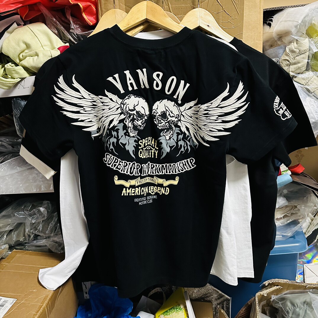 Vanson骷髅翅膀男士圆领TT恤