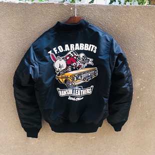 混羊毛G07单耳兔Vanson 外套CONMAR拉链 Ma1飞行服夹克棉服短款