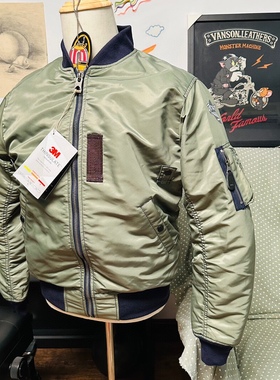 宽松版BUZZ双面穿飞行服MA1复古棉夹克情侣款杜邦面料军事风棉服